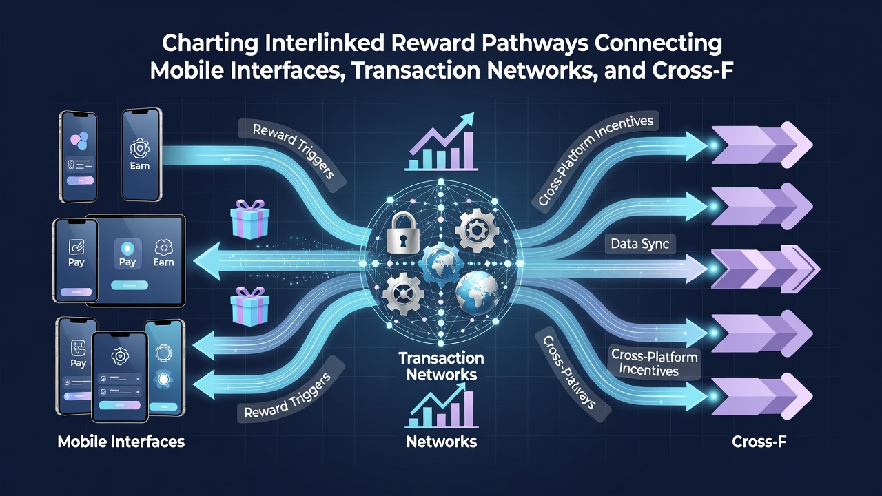 Network diagram illustrating transaction flows between mobile apps, payment systems, and multi-format prize pools