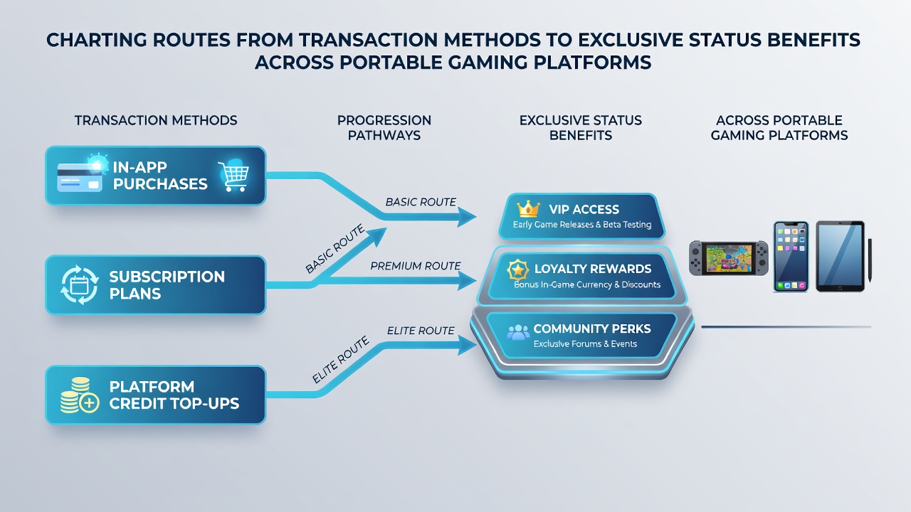 Dashboard view of portable gaming app displaying VIP tier progression linked to payment history