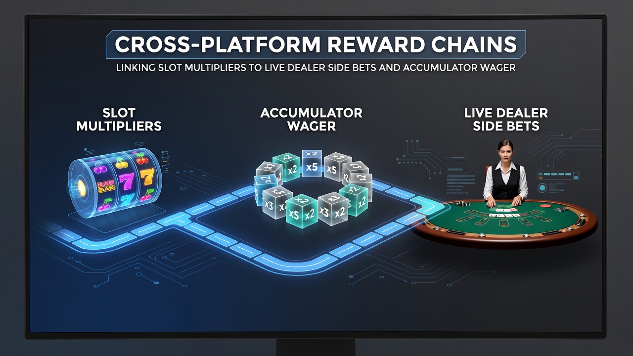 Screenshot of a live dealer interface displaying transferred reward credits from slot multipliers alongside accumulator wager options