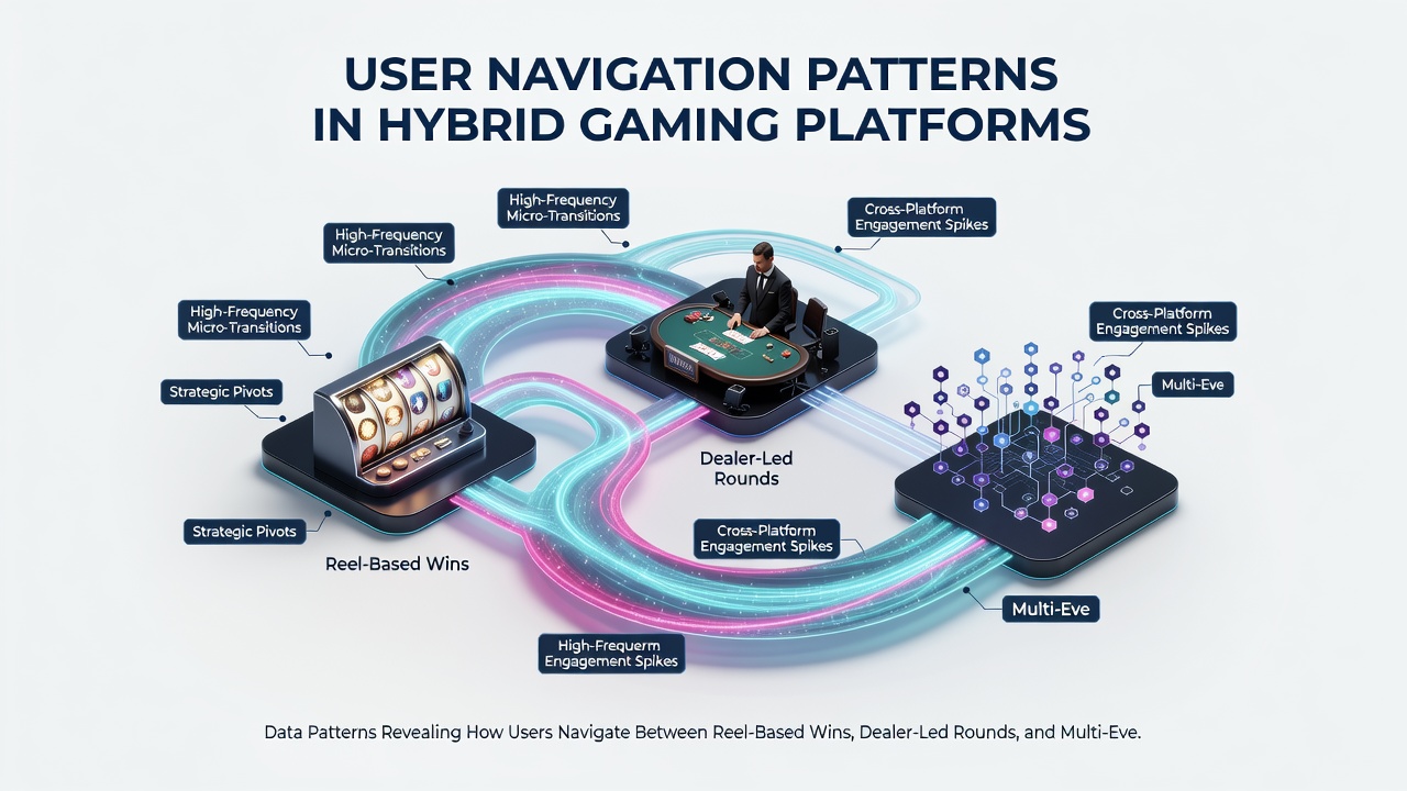 Heatmap illustrating cross-category navigation frequency between slots, live casino, and sports betting through single accounts