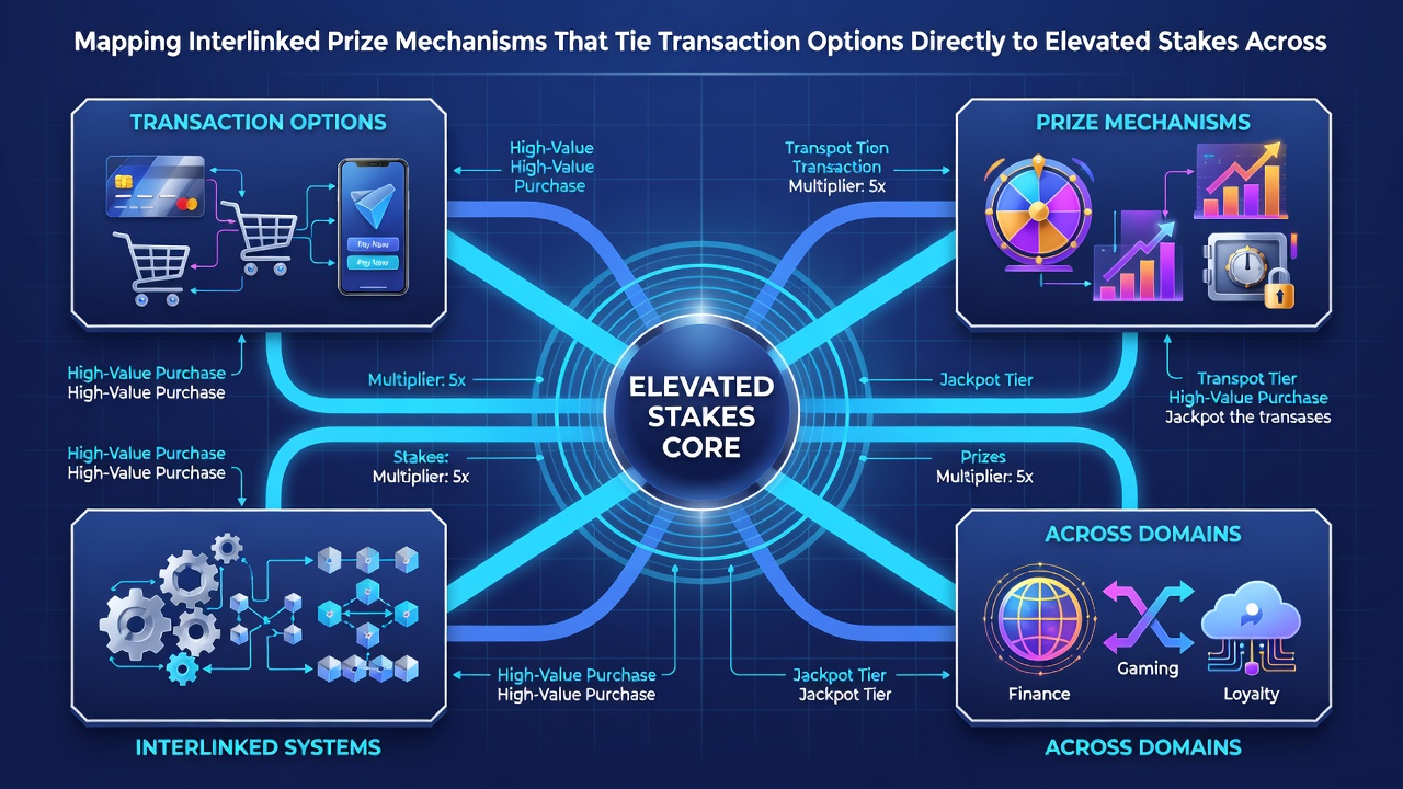Illustration of mobile device interfaces displaying linked prize mechanisms between sports betting and gaming rewards