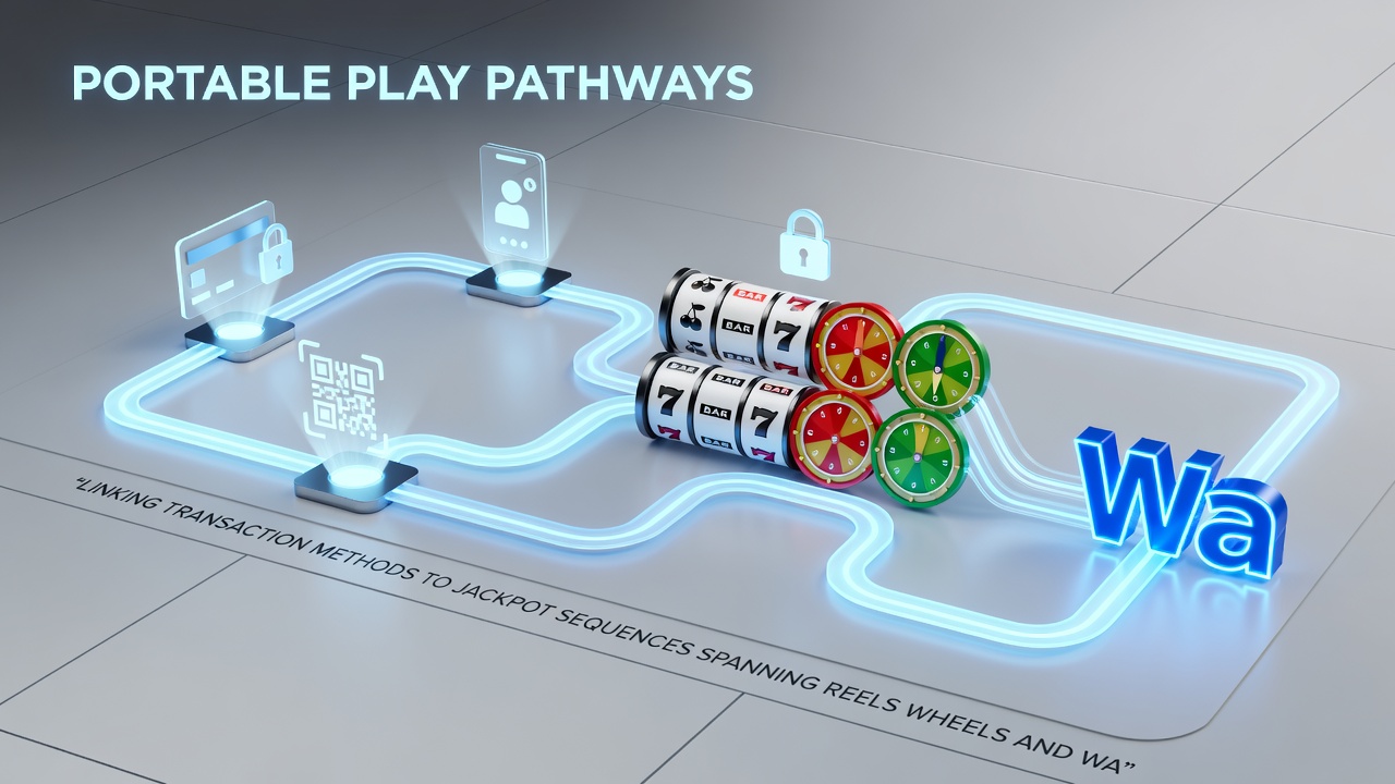 Infographic illustrating payment flows connecting to progressive jackpot meters on mobile