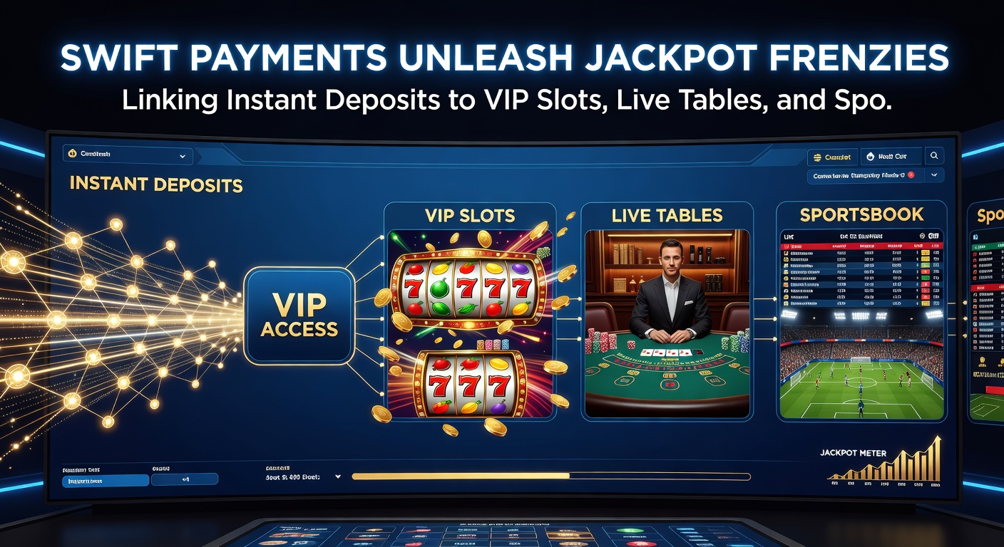 High-energy scene of a live dealer blackjack table buzzing with action, overlaid with instant payment notifications and sports betting odds flashing nearby